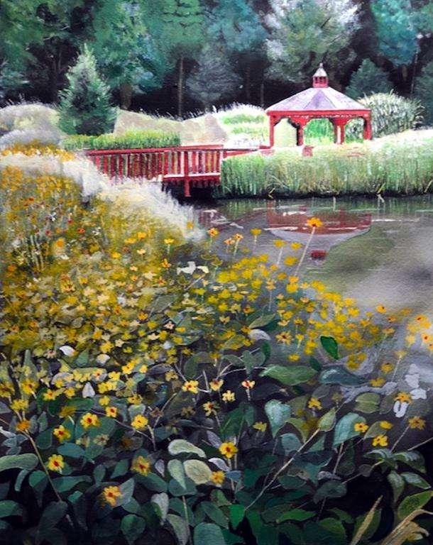 Painting by Michael Mendel at Natural Gardens